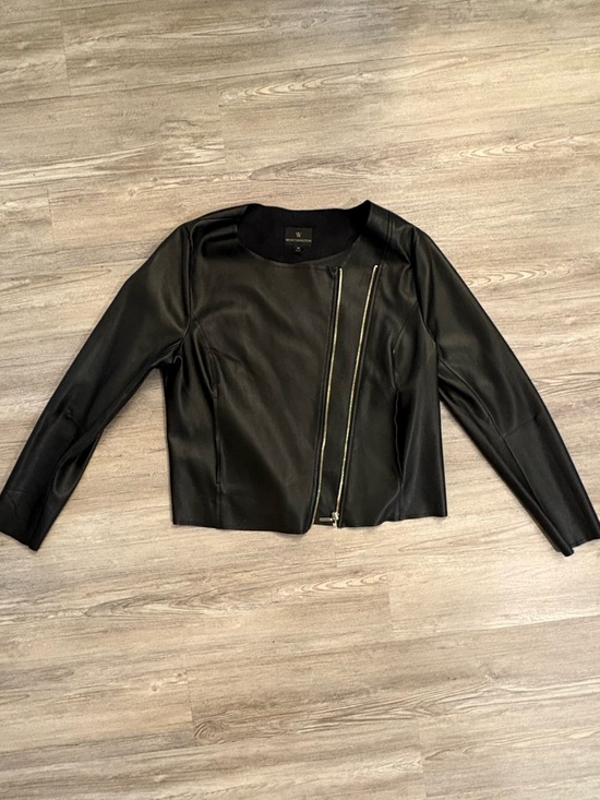 Worthington Jackets & Blazers - Worthington Black Faux Leather Asymmetrical Zip Jacket